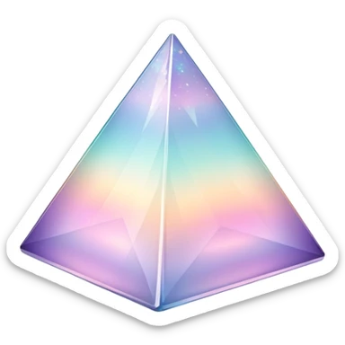 Sparkly glossy Pastel iridescent glass crystal pyramid sticker