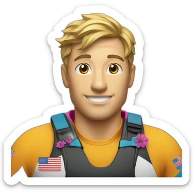 pro kayaker with lots of medals sticker