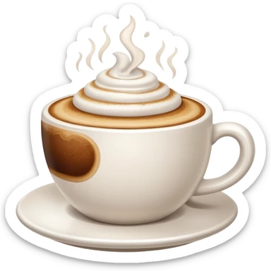 Cappuccino in big white cup without a face on it sticker