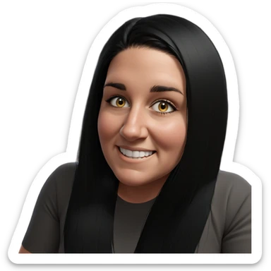 smiling girl with black hair sticker