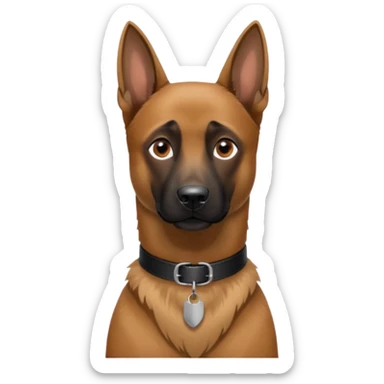 Belgian malinois dog in collar sticker