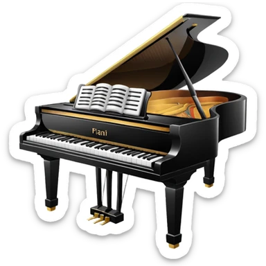 piano with white color  sticker