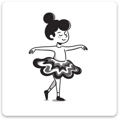Whimsical ballerina made of coffee and milk foam, pirouetting gracefully sticker