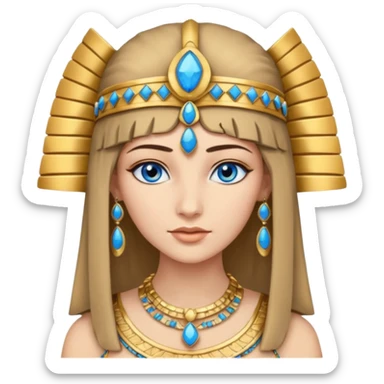 Cleopatra con capelli biondi scuro e occhi blu  sticker