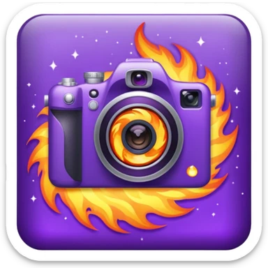Glitter Fire Camera Purple sticker