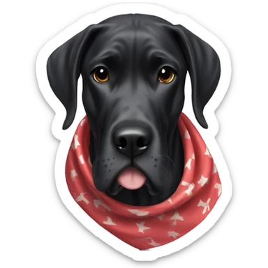 Black Great Dane with a bandanna  sticker
