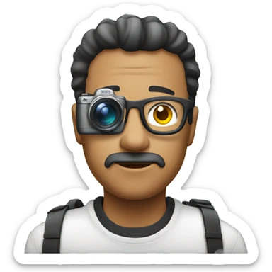 fotografo sentado al ordenador sticker