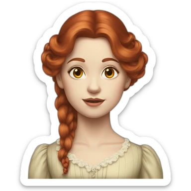 Victorian redhead long hair sticker