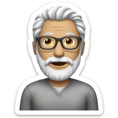 Middle aged man with glasses and salt and pepper hair and beard  sticker