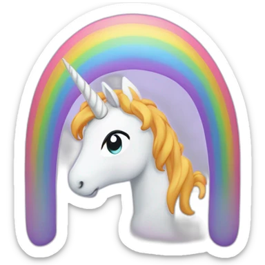 Licorne qui fais caca un arc en ciel sticker