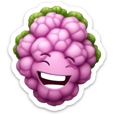 pink cauliflower smiling sticker