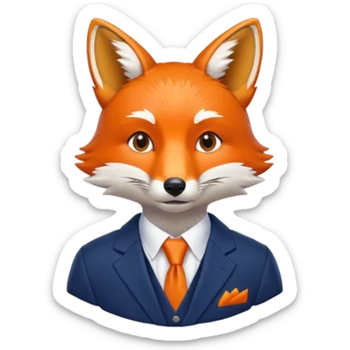 Fox wearing a sport coat  sticker