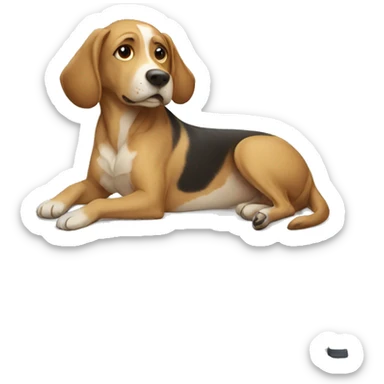 Dog on examination table sticker