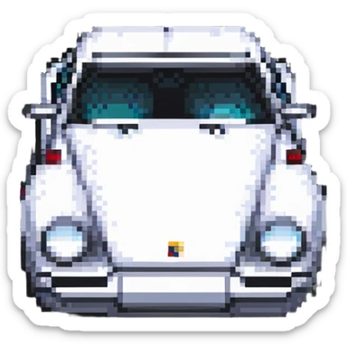 blocky Minecraft Porsche car sticker