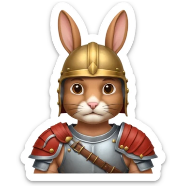 a rabbit Roman Gladiator, half upper  sticker