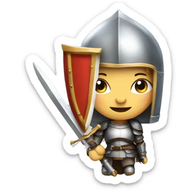 Lady knight with for and shield  sticker