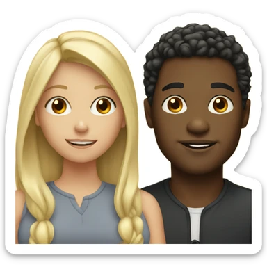 Two black guys one blonde girl  sticker