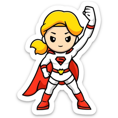 female superhero character sticker