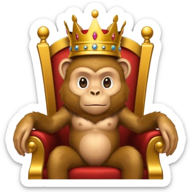 King that is a monkey on throne sticker