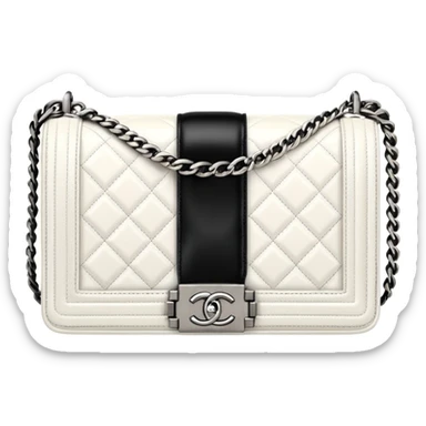chanel le boy white bag sticker