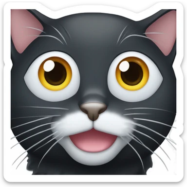 black cat with white spot at neck sticker