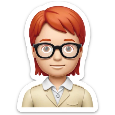 playmobil with red hair and glasses  sticker