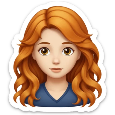 girl with long wavy calico hair sticker