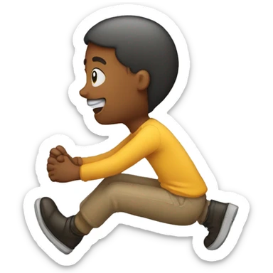 Make me a moving emoji of a person that gets up and down through the knees sticker