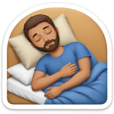 Guy with very short beard Taking short nap icon sticker