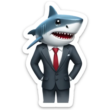 Shark in business suit sticker