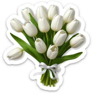 white tulip bouquet  sticker