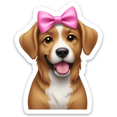 dog with a pink bow  sticker