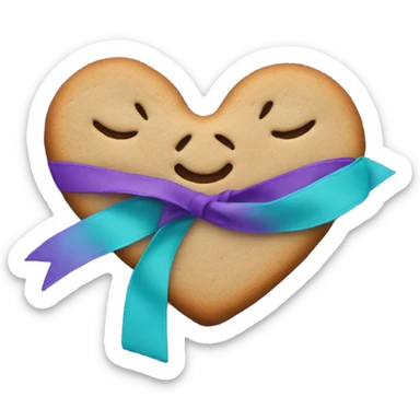 Purple teal Suicide awareness ribbon, heart cookie sticker