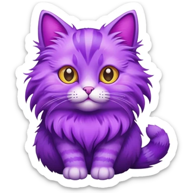 purple cat with bright violet fur sticker