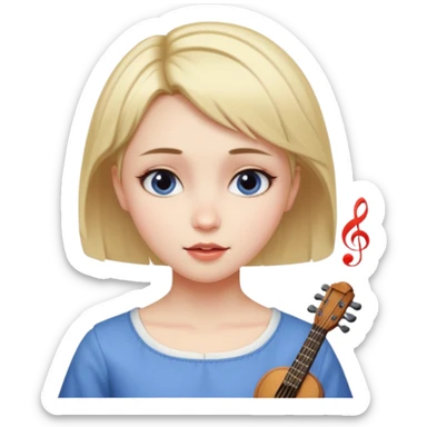 Garota cantarolando, com cabelo curto igual a personagem de crepúsculo "Alice" sticker