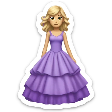 taylor swift purple layered princess dress  sticker