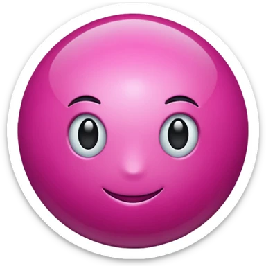 magenta color sphere. Negative : Emoji. sticker