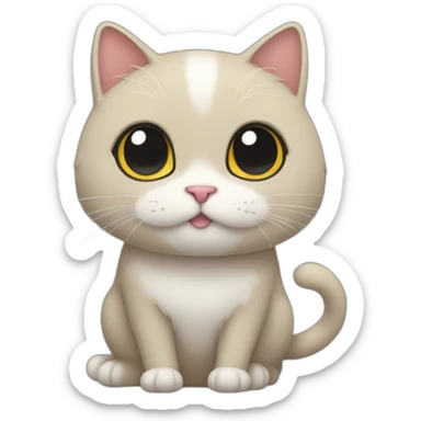 un chat qui tient un gros coeur sticker