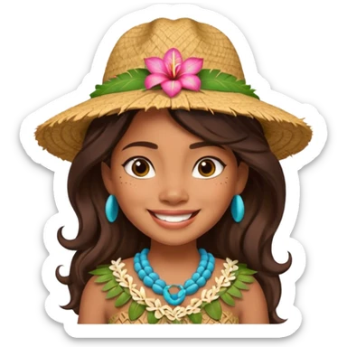 Moana wear Hawaii's hat version sticker