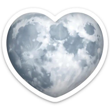 Heart moon sticker