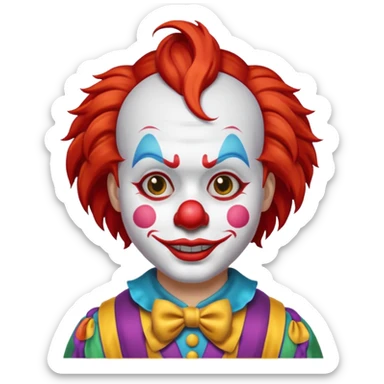 red hair clown sticker
