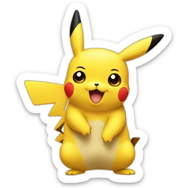 pikachu, but has odd finger counts sticker