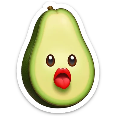 Aguacate con labios grandes  sticker