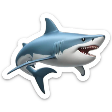 Dinausaure sur un requin sticker