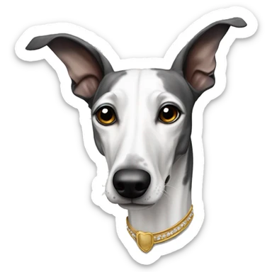 aristocrat dog galgo white and black  sticker