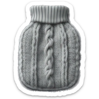 Hot water bottle with grey cable knit cover sticker