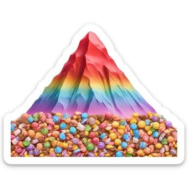 A mountain made out of candy sticker