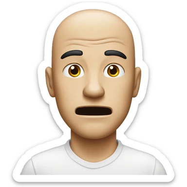 The man runs away from the result sticker