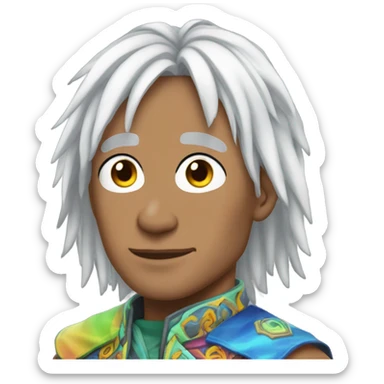 The Rock in an anime costume sticker