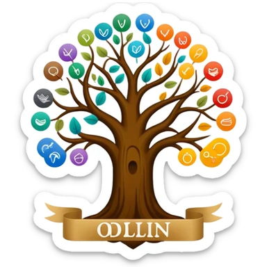 created a highly detailed but manly looking family genealogy logo with multiple colors and make sure to include the name Odlin. sticker